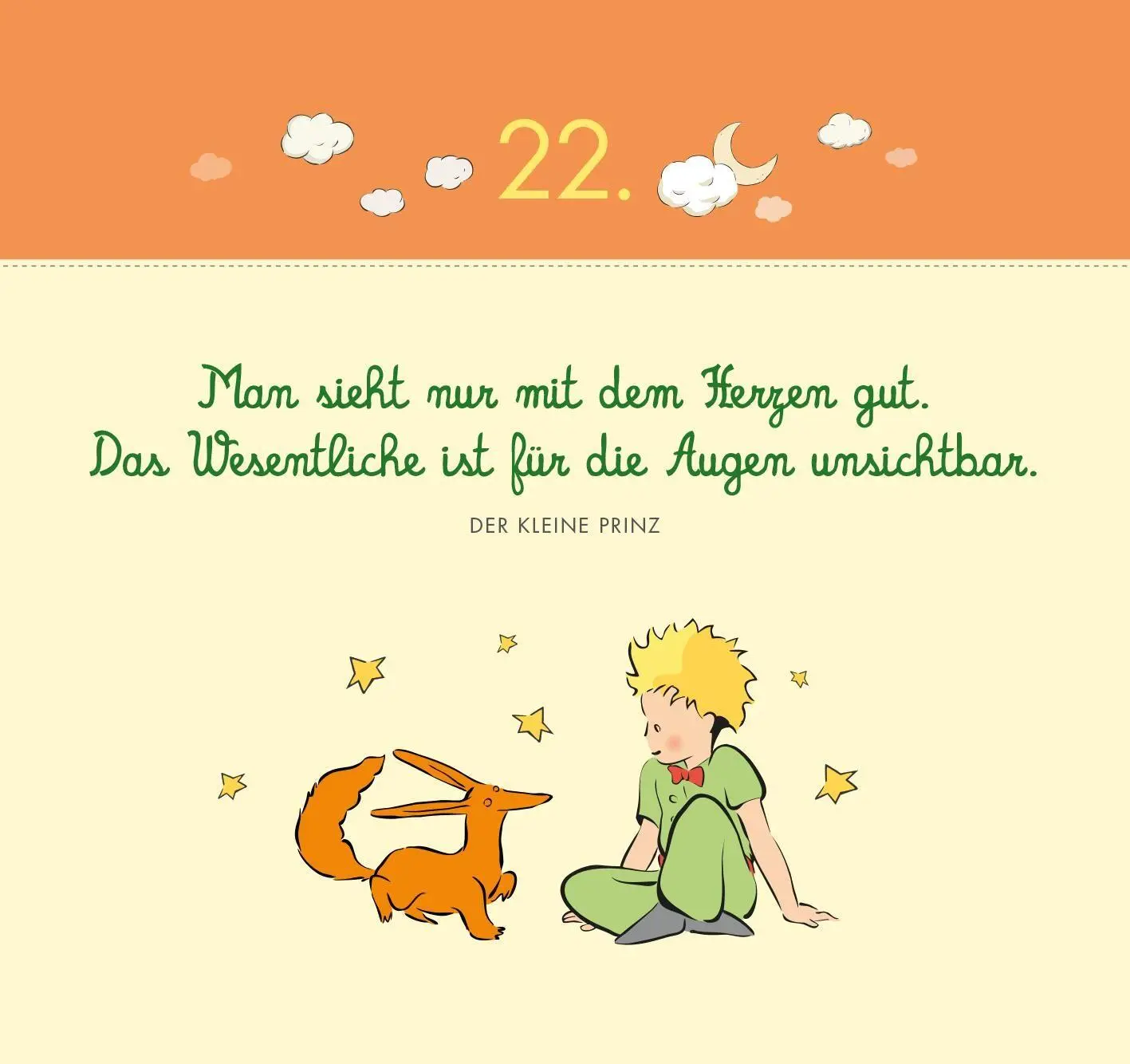 Bild: 4014489140184 | Postkarten-Adventskalender. Der Kleine Prinz. 24 liebe Wünsche für...