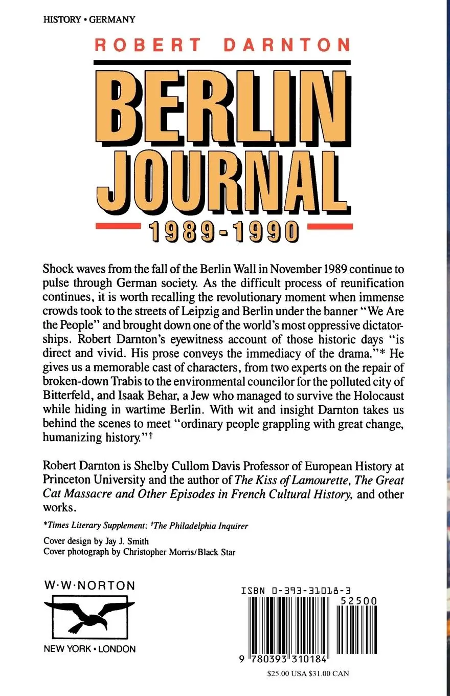 Rückseite: 9780393310184 | Berlin Journal, 1989-1990 | Robert Darnton | Taschenbuch | Englisch