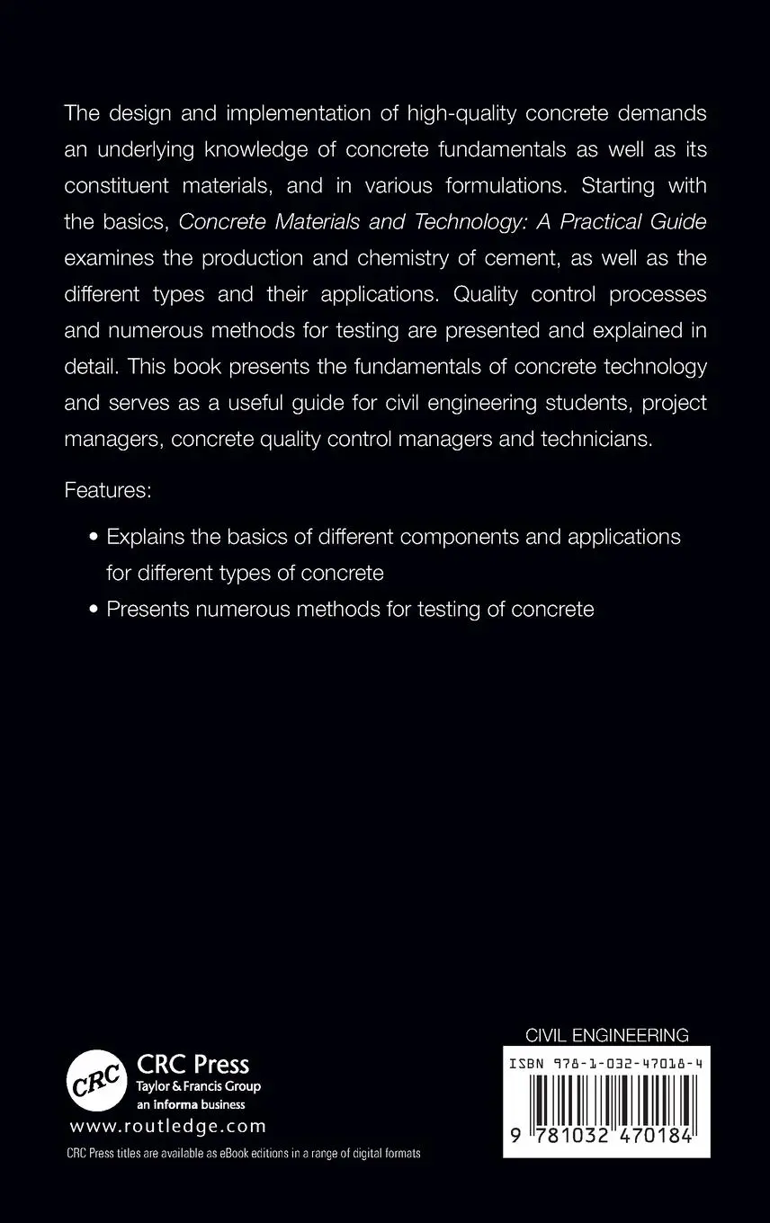 Rückseite: 9781032470184 | Concrete Materials and Technology | A Practical Guide | Buch | 2023