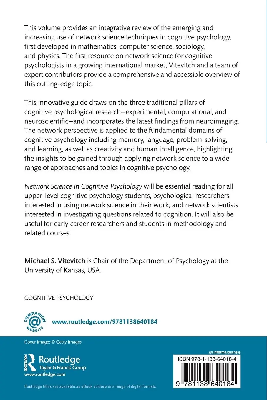 Rückseite: 9781138640184 | Network Science in Cognitive Psychology | Michael S. Vitevitch | Buch