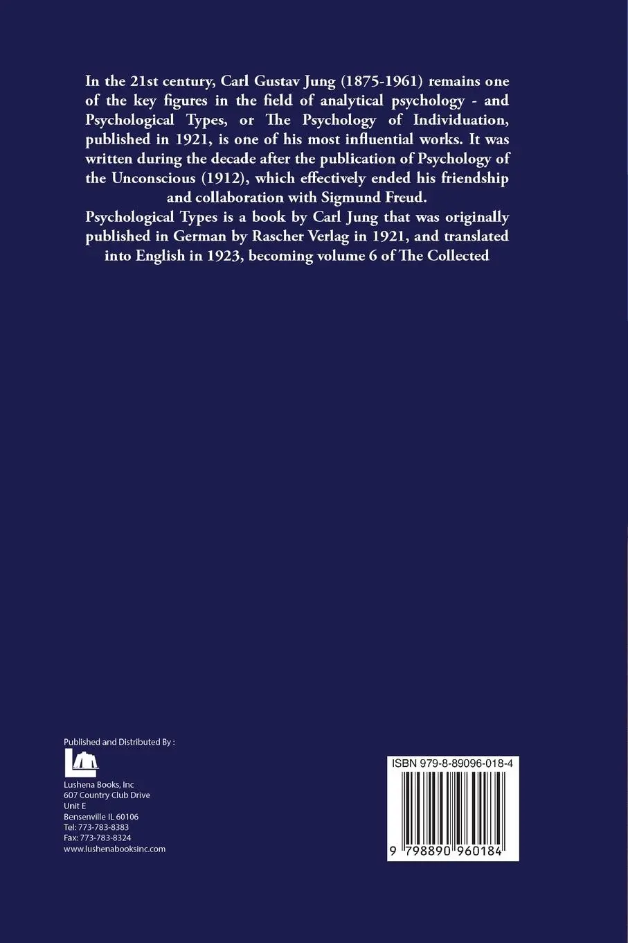 Rückseite: 9798890960184 | Psychological Types, or the Psychology of Individuation | Jung | Buch