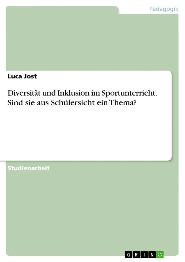 Cover: 9783346710284 | Diversität und Inklusion im Sportunterricht. Sind sie aus...
