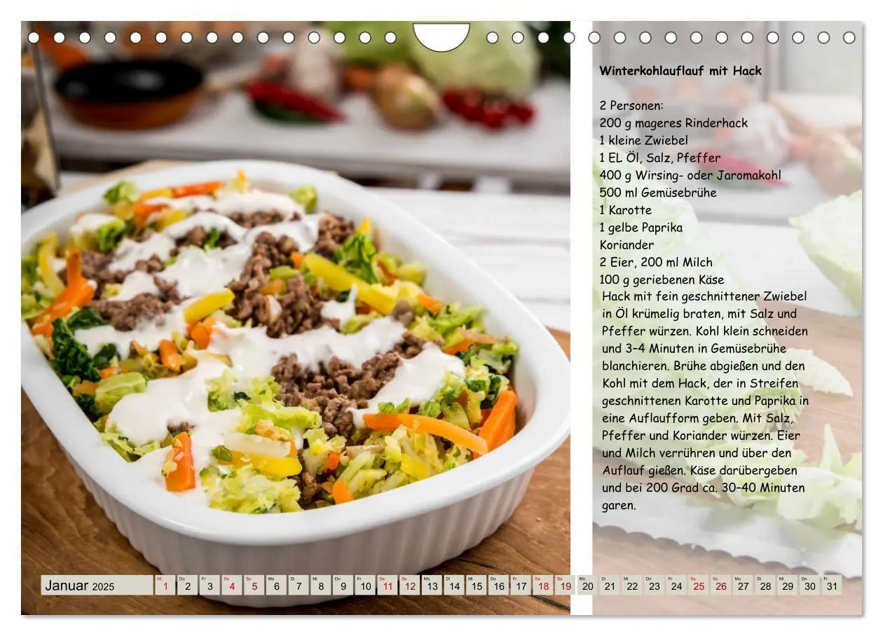 Bild: 9783435360284 | Low Carb 2.0 - Leichte Rezepte zum Selberkochen (Wandkalender 2025...