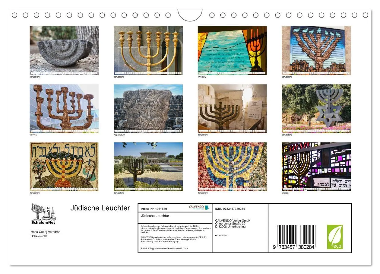 Bild: 9783457380284 | Jüdische Leuchter (Wandkalender 2026 DIN A4 quer), CALVENDO...