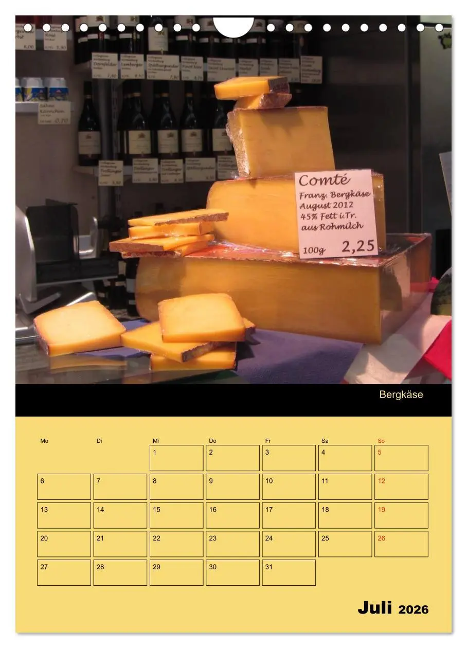 Bild: 9783516470284 | Alles Käse / Planer (Wandkalender 2026 DIN A4 hoch), CALVENDO...
