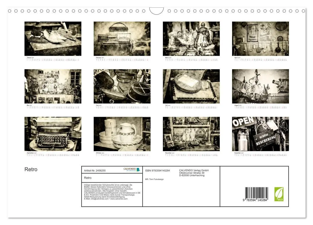 Bild: 9783594140284 | Retro (Wandkalender 2027 DIN A3 quer), CALVENDO Monatskalender | 2027