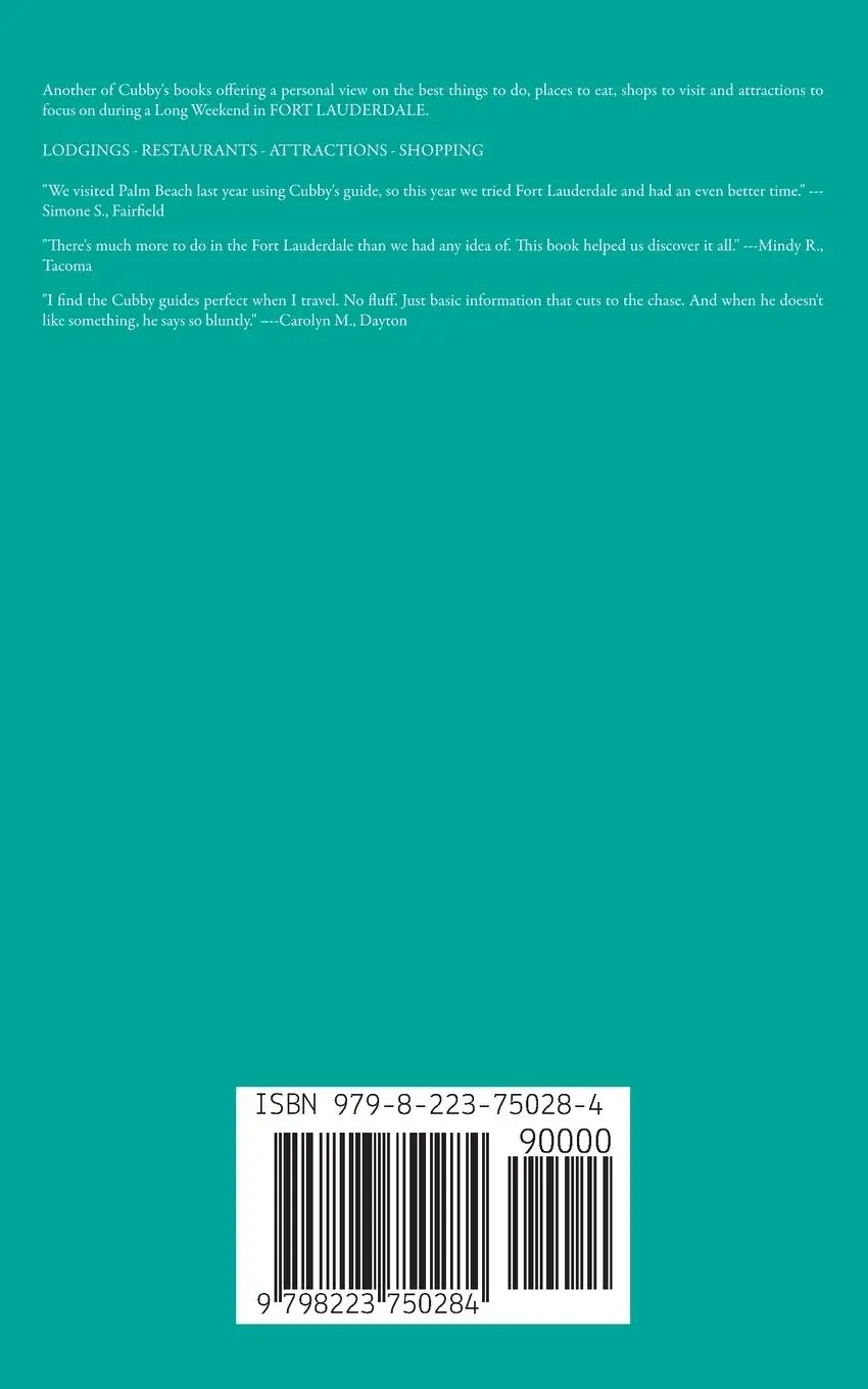 Rückseite: 9798223750284 | FORT LAUDERDALE The Cubby 2024 Long Weekend Guide | James Cubby | Buch