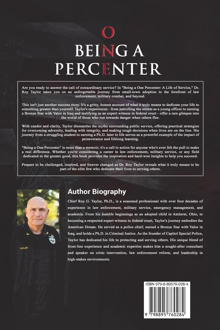 Rückseite: 9798895760284 | Being a One Percenter | A Life of Service | Roy Taylor | Taschenbuch
