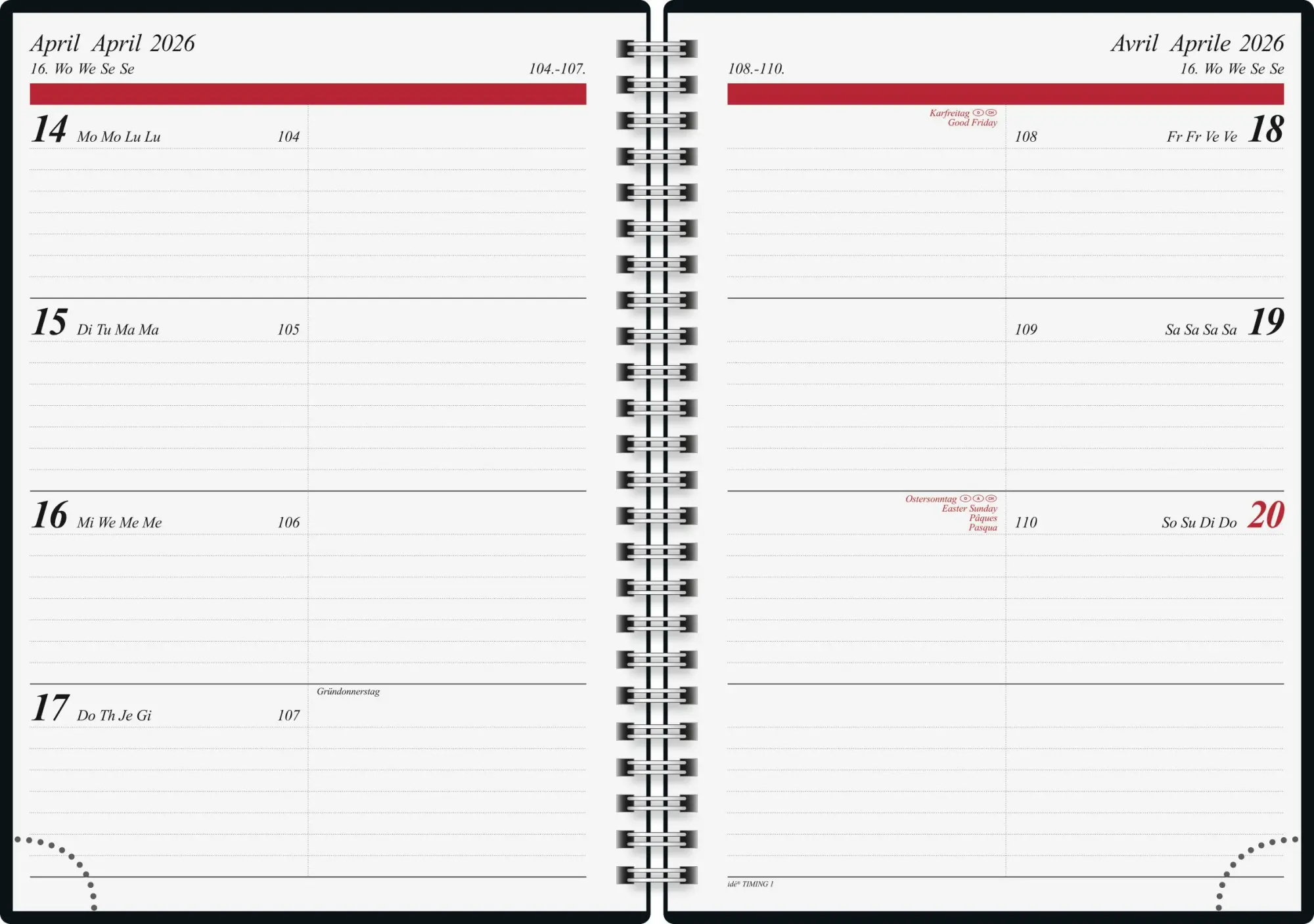 Bild: 4003273790384 | rido/idé 7021804016 Buchkalender Mod. Timing 1 2026 "Confetti" A5,...