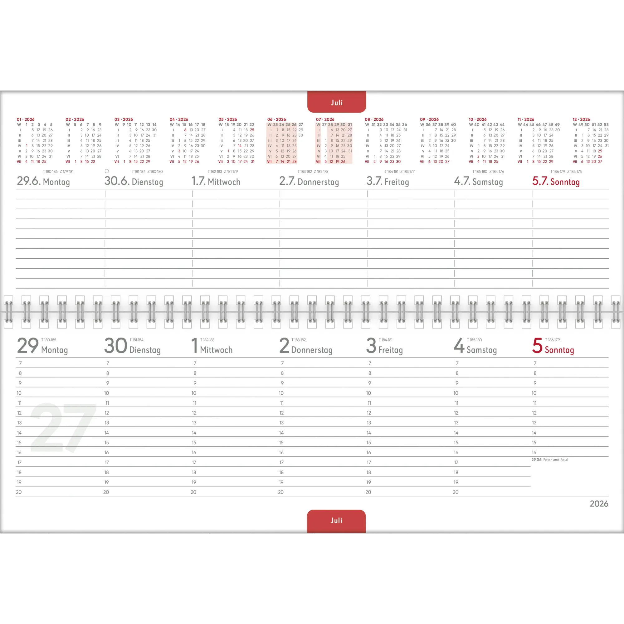 Bild: 4069095000384 | Tisch-Querkalender Profi schwarz 2026 - Büro-Planer 29,7x10,5 cm -...