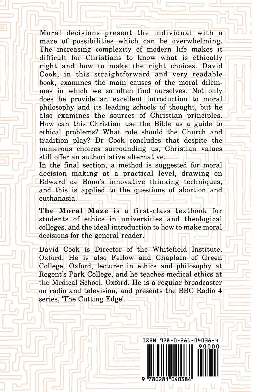 Rückseite: 9780281040384 | Moral Maze, the - A Way of Exploring Christian Ethics | David Cook