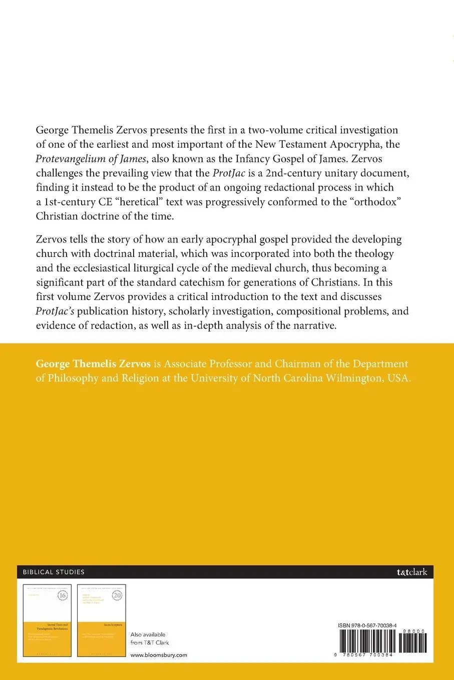 Rückseite: 9780567700384 | The Protevangelium of James | George T. Zervos | Taschenbuch | 2021