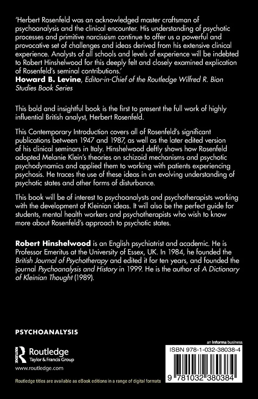 Rückseite: 9781032380384 | Herbert Rosenfeld | A Contemporary Introduction | Robert Hinshelwood
