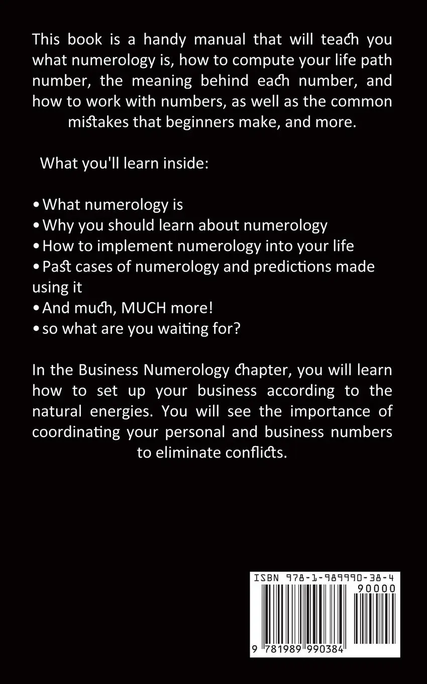 Rückseite: 9781989990384 | Numerology | David Javane | Taschenbuch | Englisch | 2020 | Rob Miles