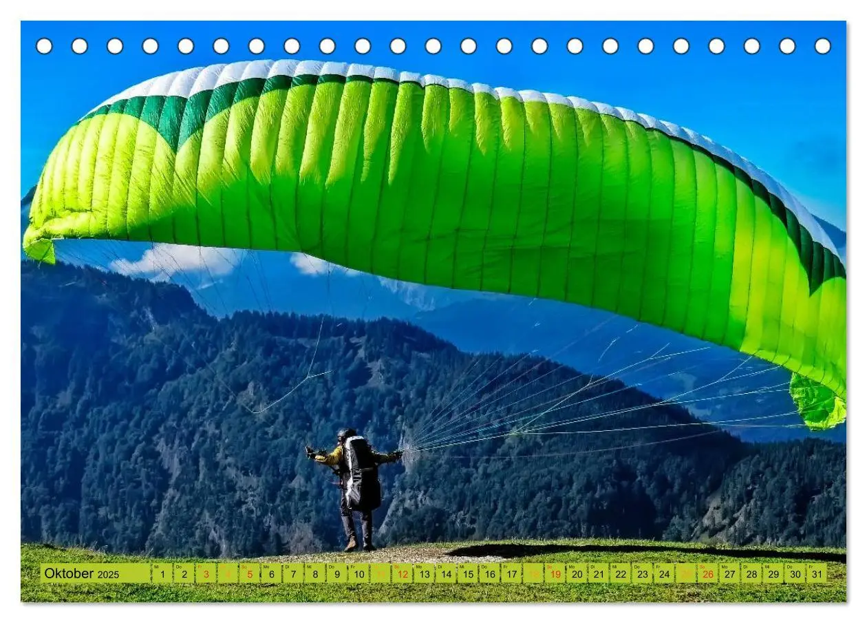 Bild: 9783435590384 | Frei sein - Paragliding (Tischkalender 2025 DIN A5 quer), CALVENDO...