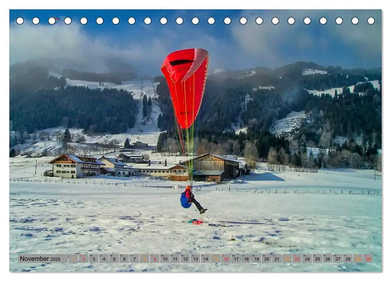 Bild: 9783435590384 | Frei sein - Paragliding (Tischkalender 2025 DIN A5 quer), CALVENDO...