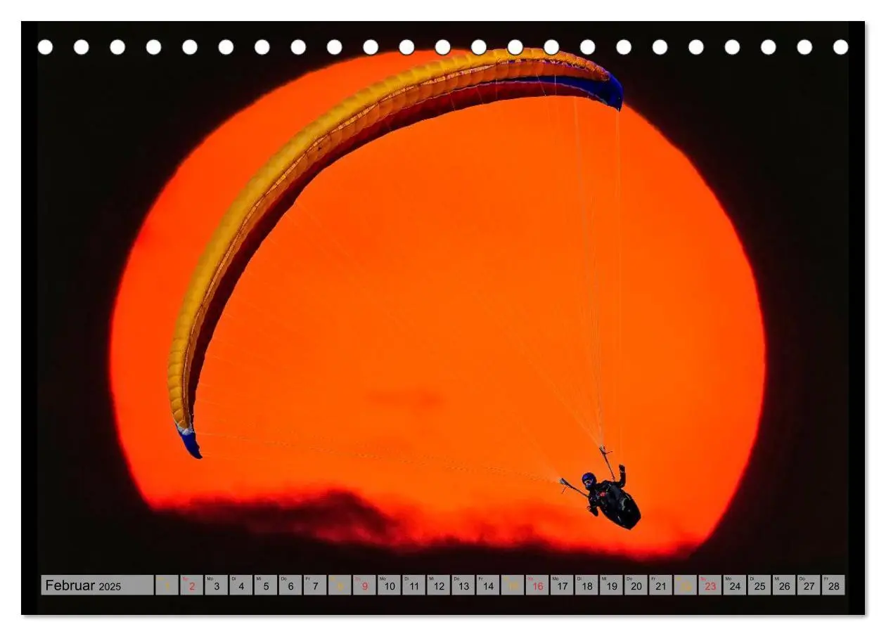 Bild: 9783435590384 | Frei sein - Paragliding (Tischkalender 2025 DIN A5 quer), CALVENDO...