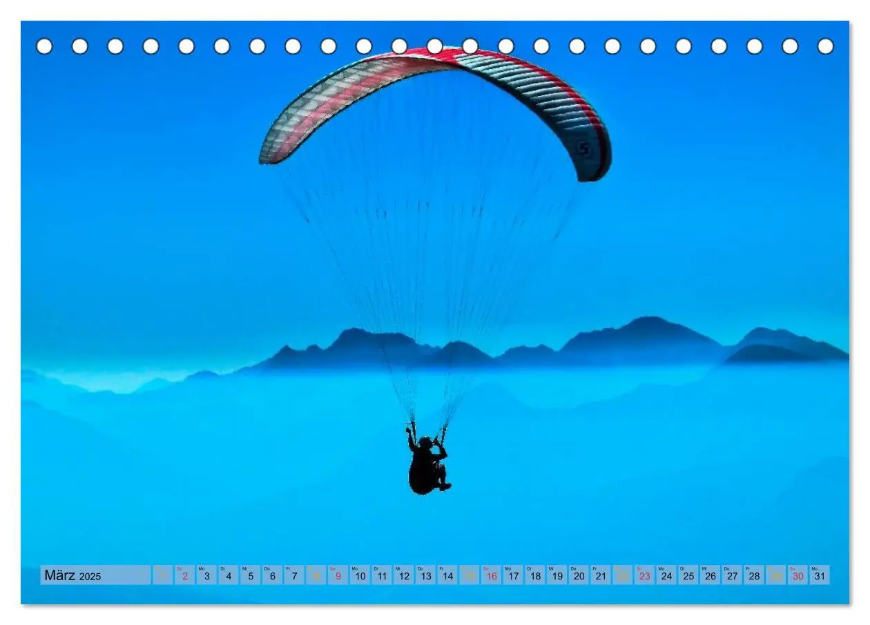 Bild: 9783435590384 | Frei sein - Paragliding (Tischkalender 2025 DIN A5 quer), CALVENDO...