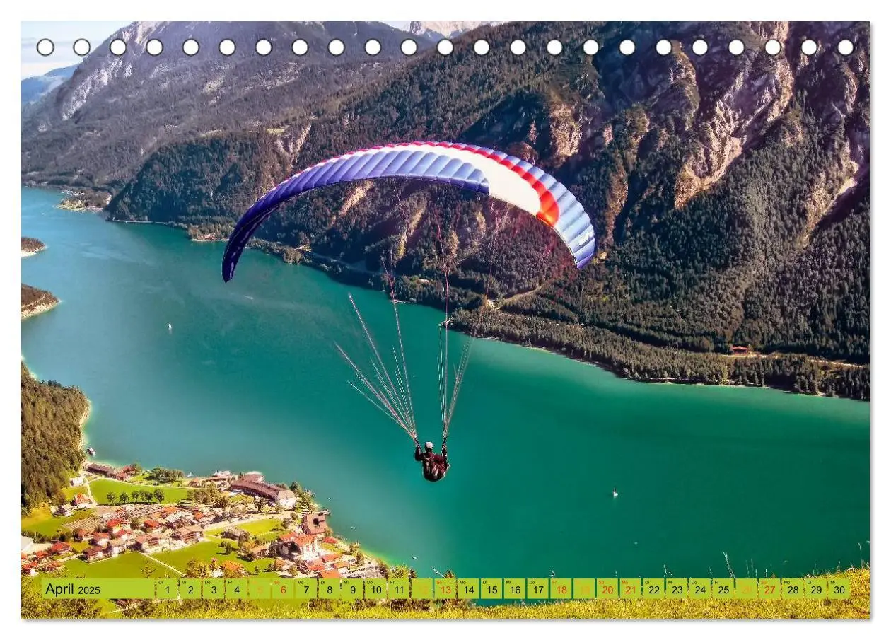 Bild: 9783435590384 | Frei sein - Paragliding (Tischkalender 2025 DIN A5 quer), CALVENDO...