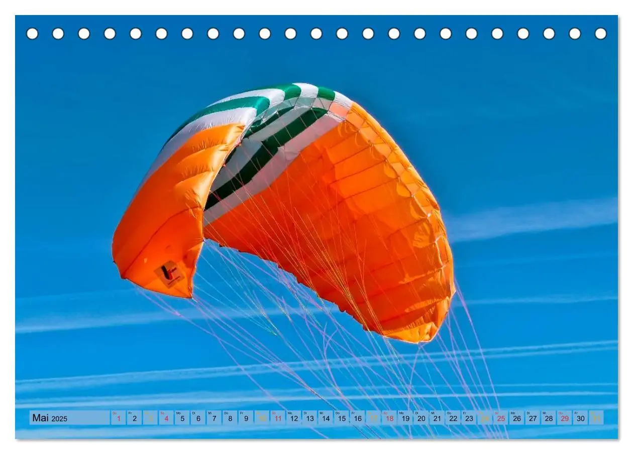Bild: 9783435590384 | Frei sein - Paragliding (Tischkalender 2025 DIN A5 quer), CALVENDO...
