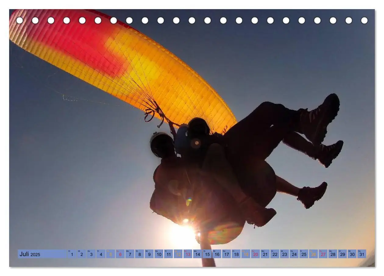 Bild: 9783435590384 | Frei sein - Paragliding (Tischkalender 2025 DIN A5 quer), CALVENDO...