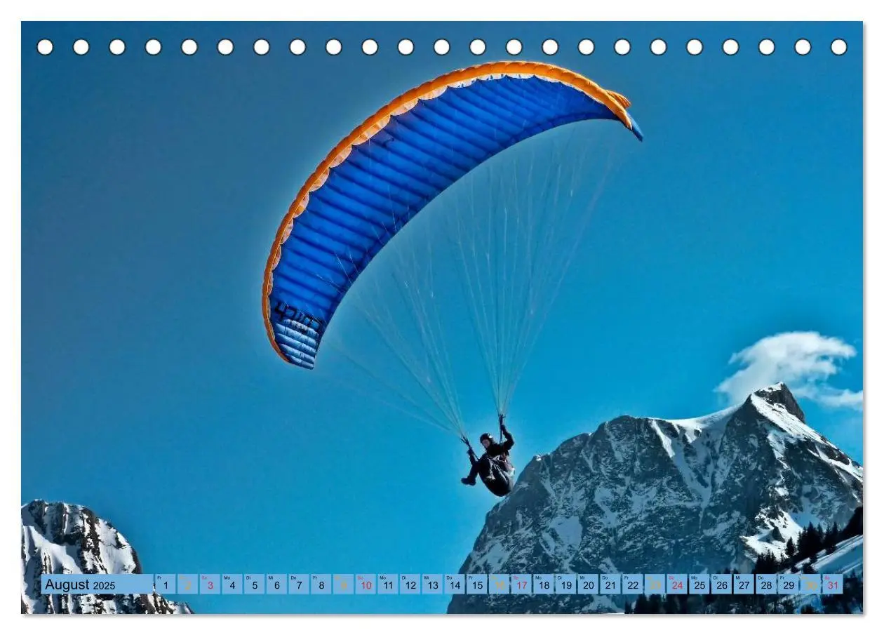 Bild: 9783435590384 | Frei sein - Paragliding (Tischkalender 2025 DIN A5 quer), CALVENDO...