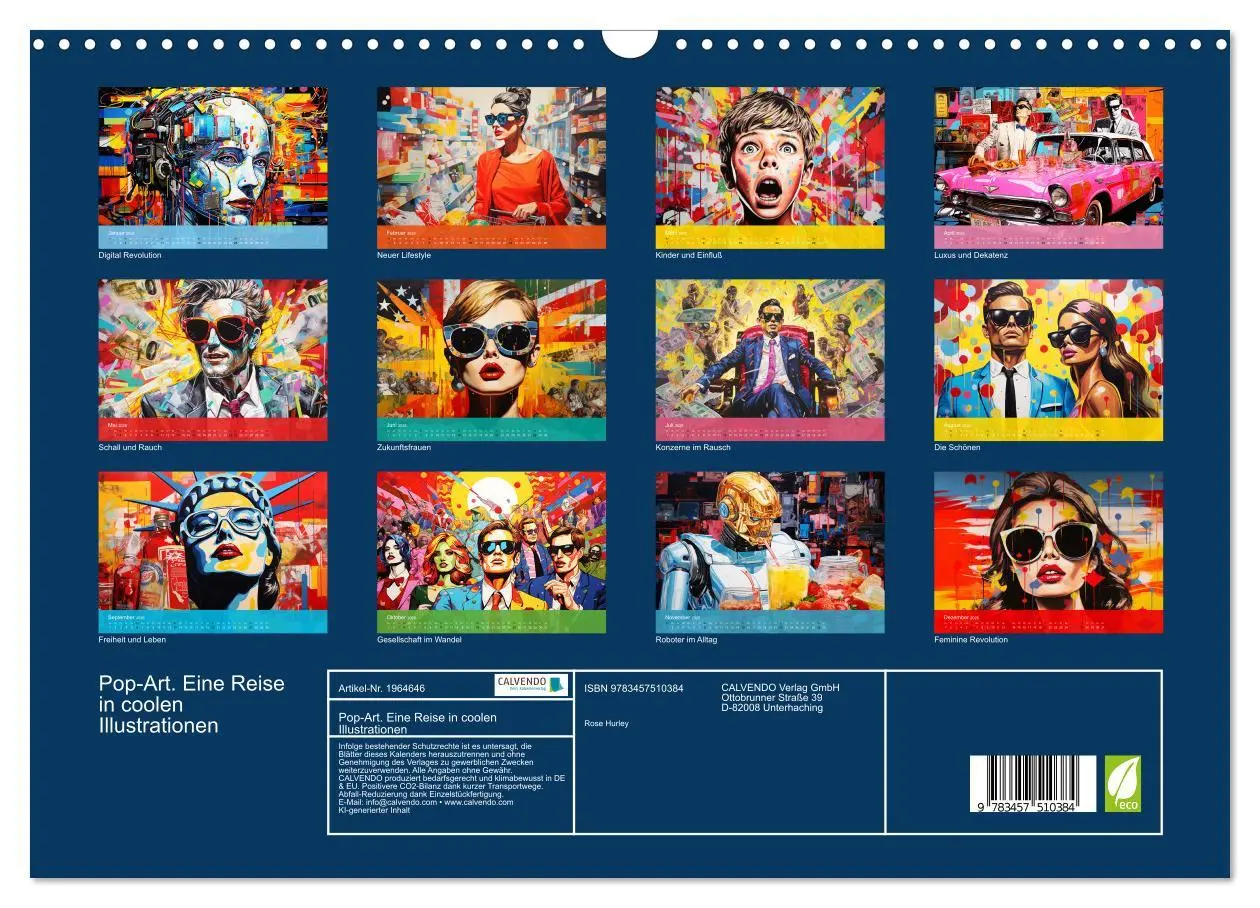Bild: 9783457510384 | Pop-Art. Eine Reise in coolen Illustrationen (Wandkalender 2026 DIN...