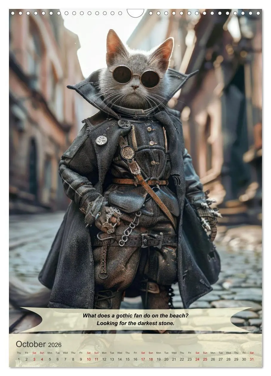 Bild: 9783516530384 | Funny animals in gothic style (Wall Calendar 2026 DIN A3 portrait),...