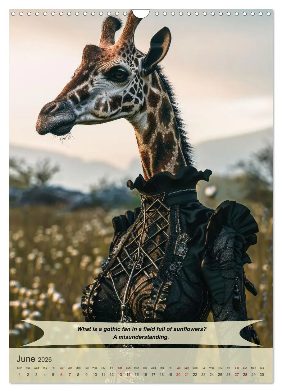 Bild: 9783516530384 | Funny animals in gothic style (Wall Calendar 2026 DIN A3 portrait),...