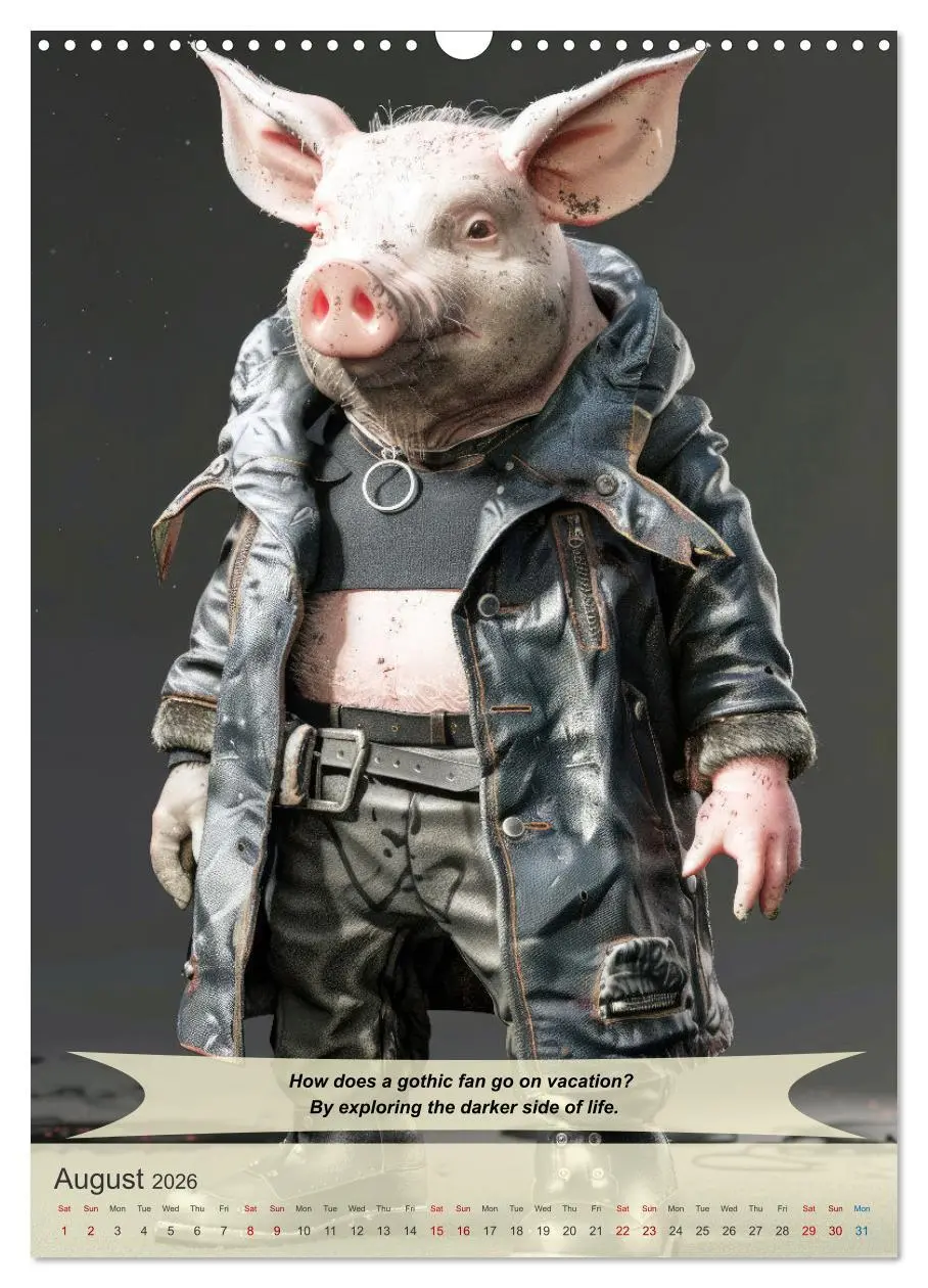 Bild: 9783516530384 | Funny animals in gothic style (Wall Calendar 2026 DIN A3 portrait),...