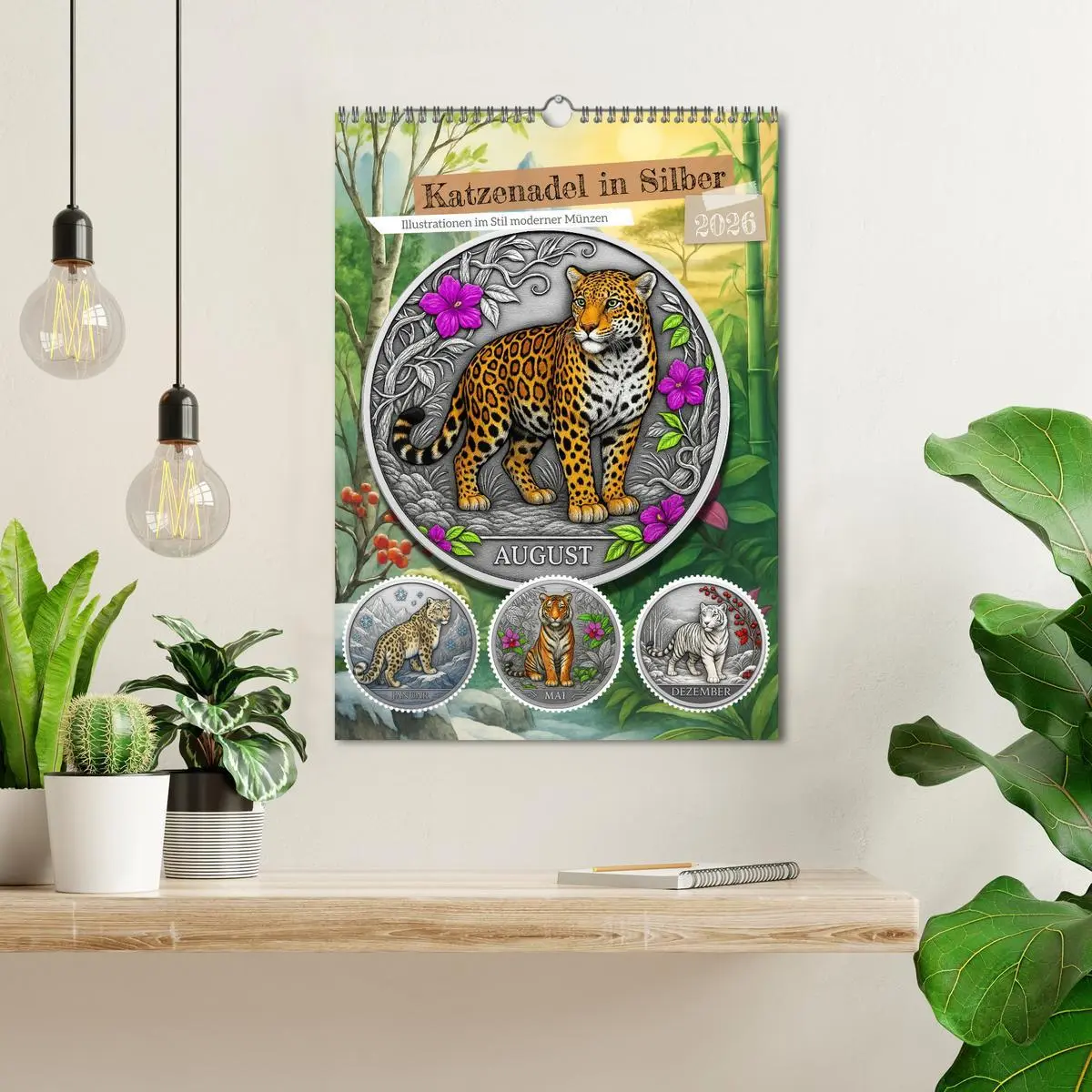 Bild: 9783516600384 | Katzenadel in Silber (Wandkalender 2026 DIN A3 hoch), CALVENDO...