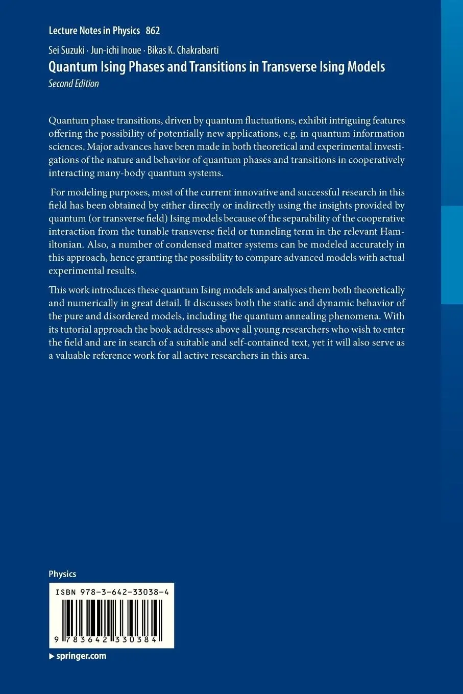Rückseite: 9783642330384 | Quantum Ising Phases and Transitions in Transverse Ising Models | Buch