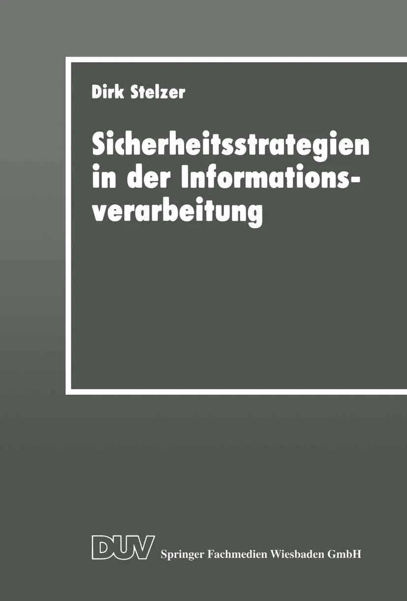 Cover: 9783824420384 | Sicherheitsstrategien in der Informationsverarbeitung | Dirk Stelzer