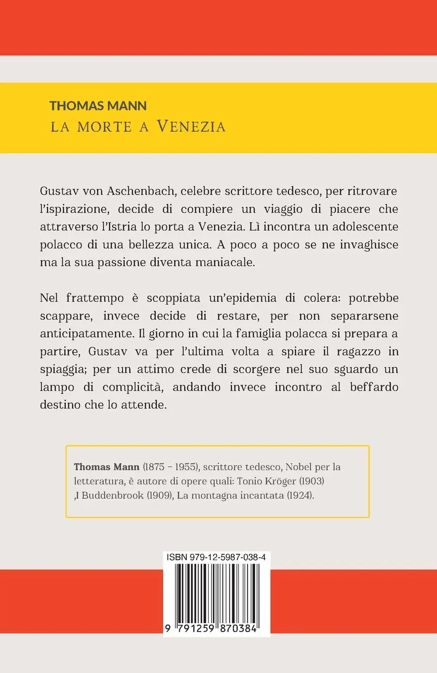 Rückseite: 9791259870384 | LA MORTE A VENEZIA | Thomas Mann | Taschenbuch | Italienisch | 2022