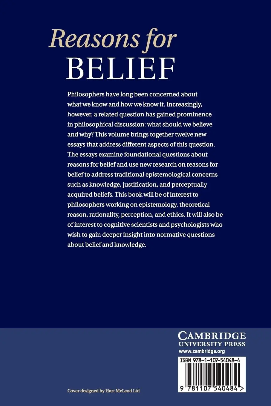 Rückseite: 9781107540484 | Reasons for Belief | Andrew Reisner (u. a.) | Taschenbuch | Englisch