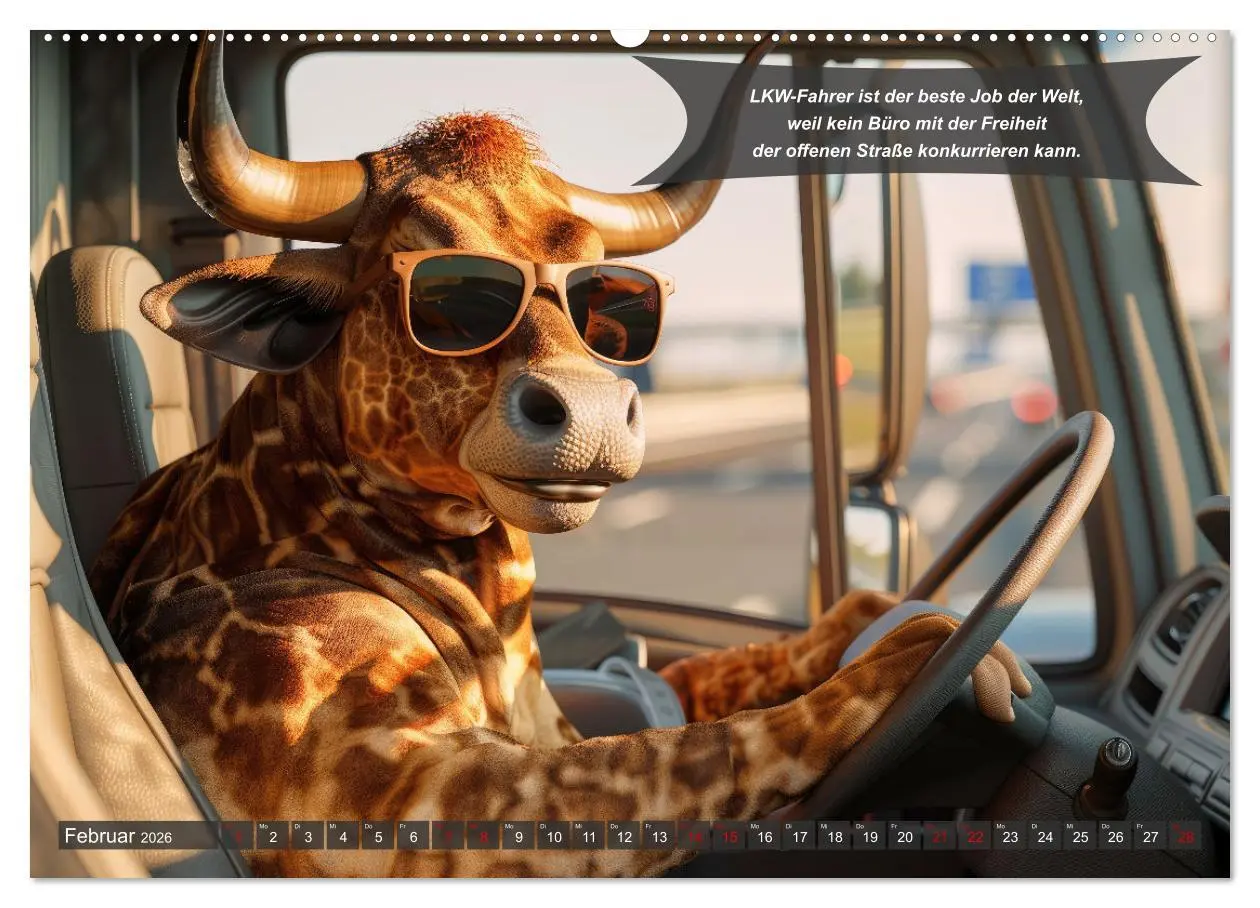 Bild: 9783457360484 | Tierisch lustige LKW-Fahrer (Wandkalender 2026 DIN A2 quer),...
