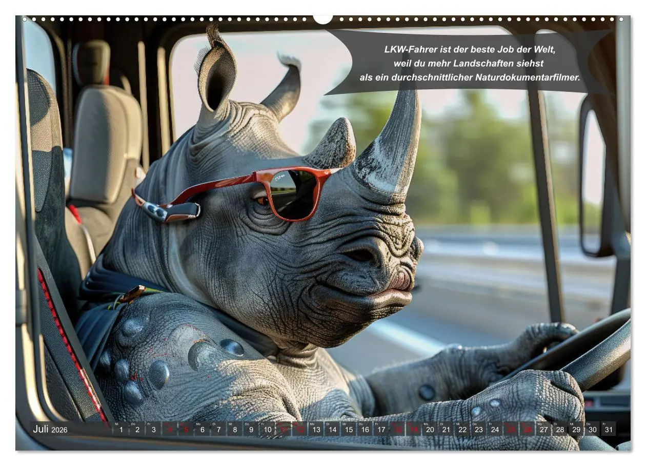 Bild: 9783457360484 | Tierisch lustige LKW-Fahrer (Wandkalender 2026 DIN A2 quer),...