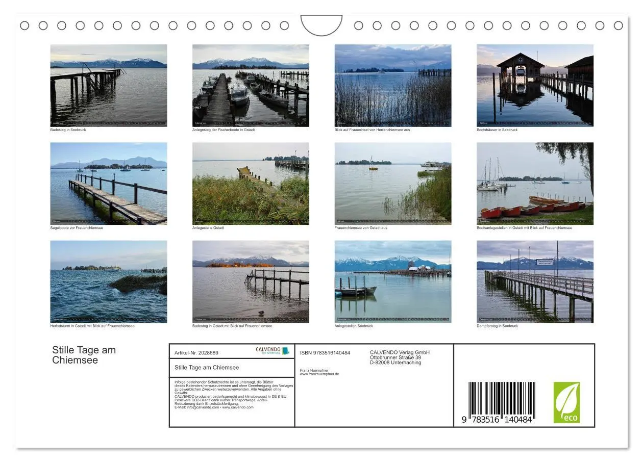 Bild: 9783516140484 | Stille Tage am Chiemsee (Wandkalender 2026 DIN A4 quer), CALVENDO...