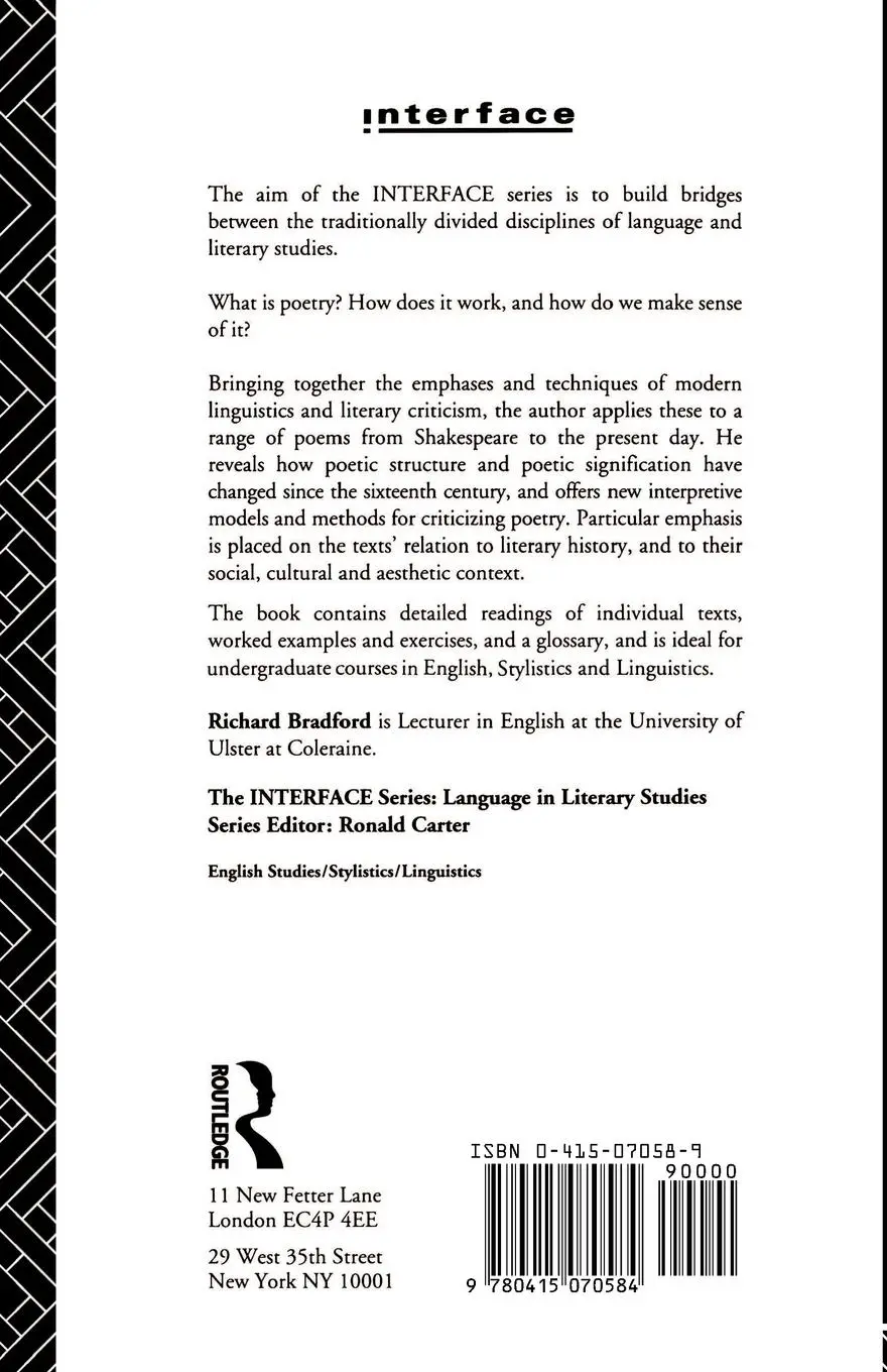 Rückseite: 9780415070584 | A Linguistic History of English Poetry | Richard Bradford | Buch