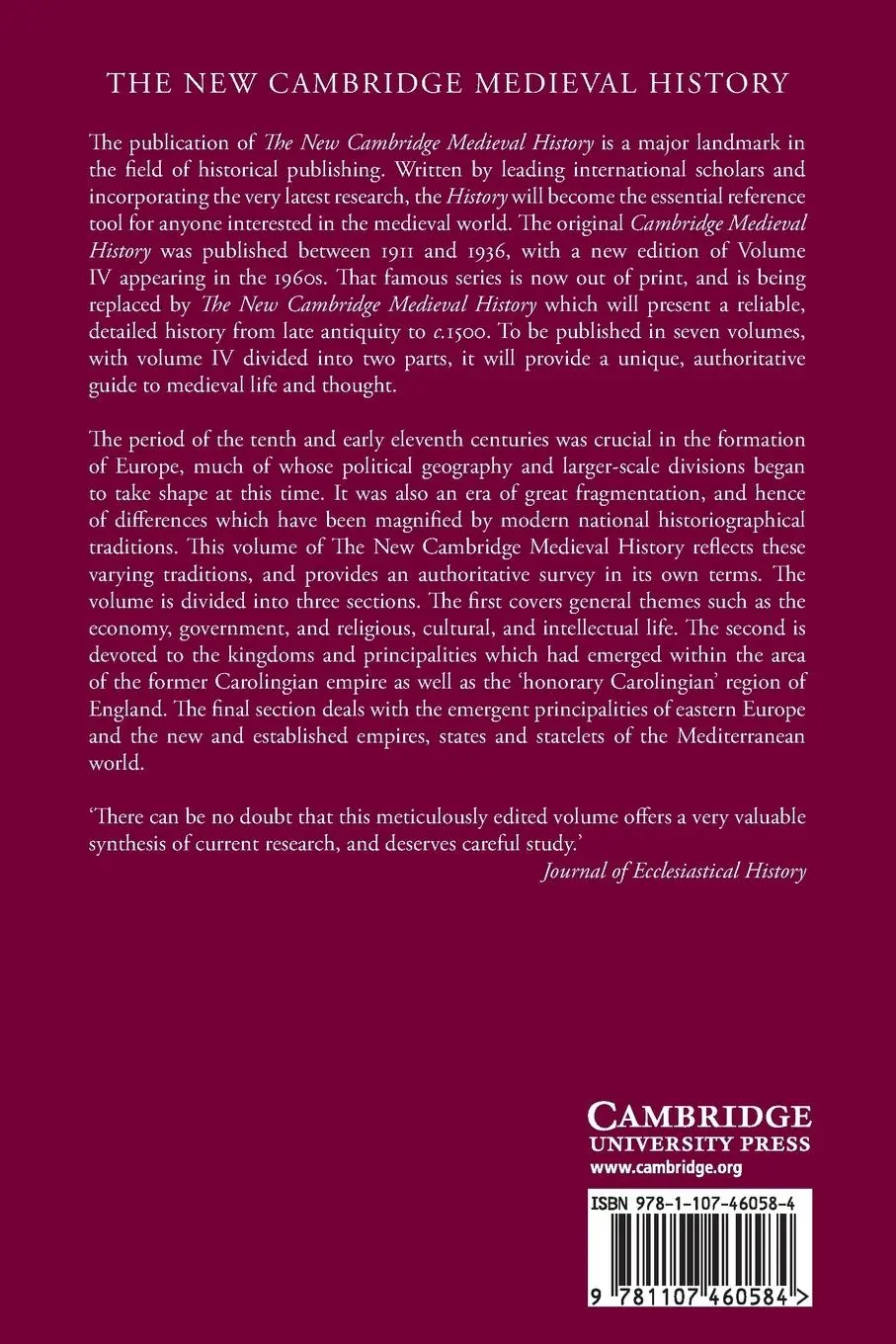 Rückseite: 9781107460584 | The New Cambridge Medieval History | Timothy Reuter | Taschenbuch