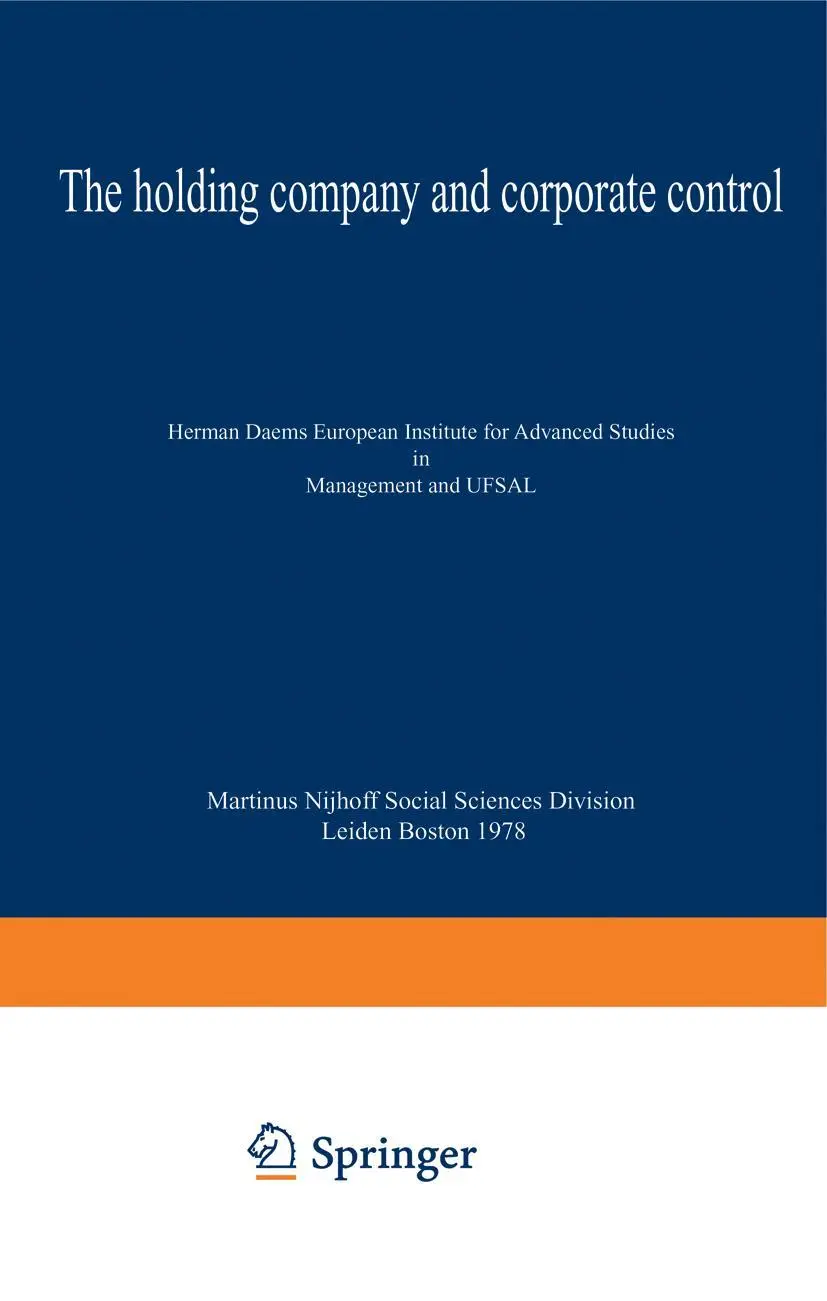Cover: 9781461340584 | The holding company and corporate control | Herman P. Daems | Buch | x
