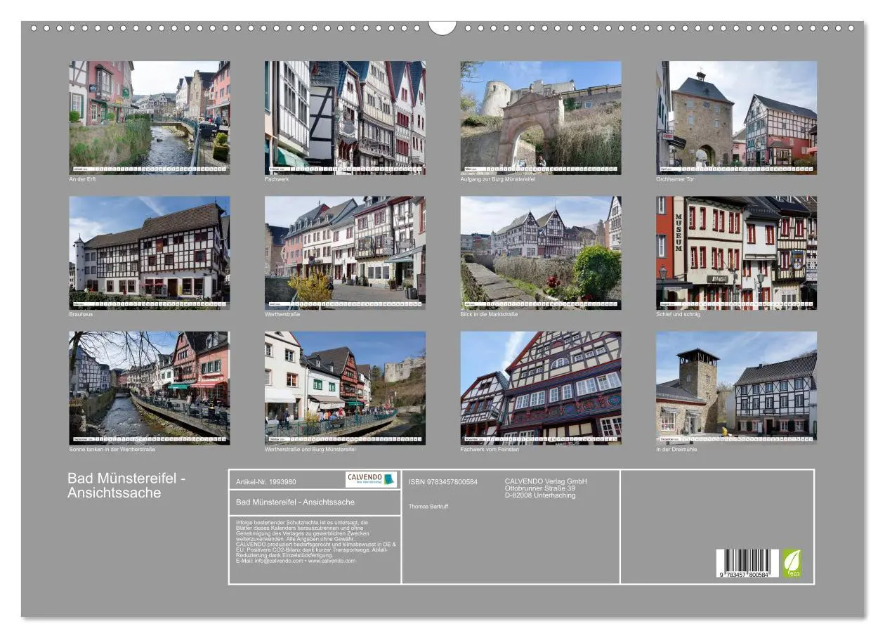 Bild: 9783457800584 | Bad Münstereifel - Ansichtssache (Wandkalender 2026 DIN A2 quer),...