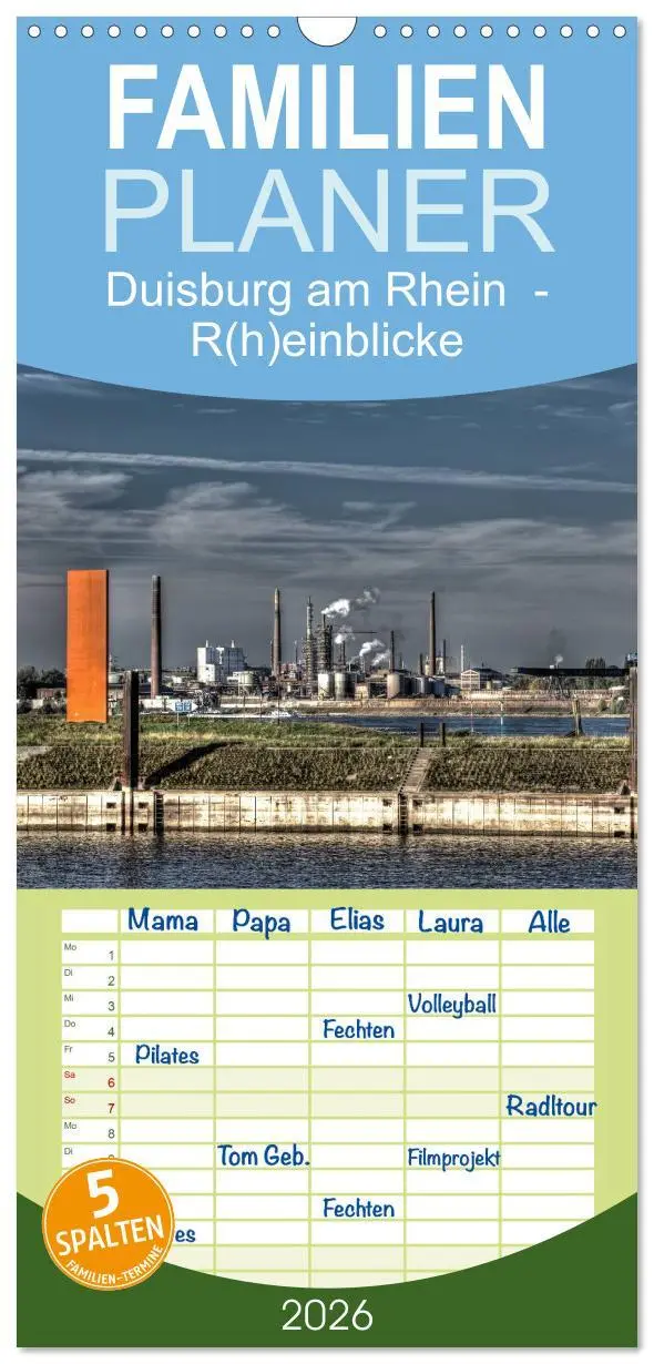 Cover: 9783516510584 | Familienplaner 2026 - Duisburg am Rhein - R(h)einblicke mit 5...