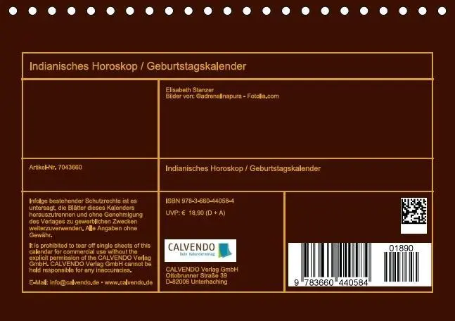 Bild: 9783660440584 | Indianisches Horoskop / Geburtstagskalender (Tischkalender...