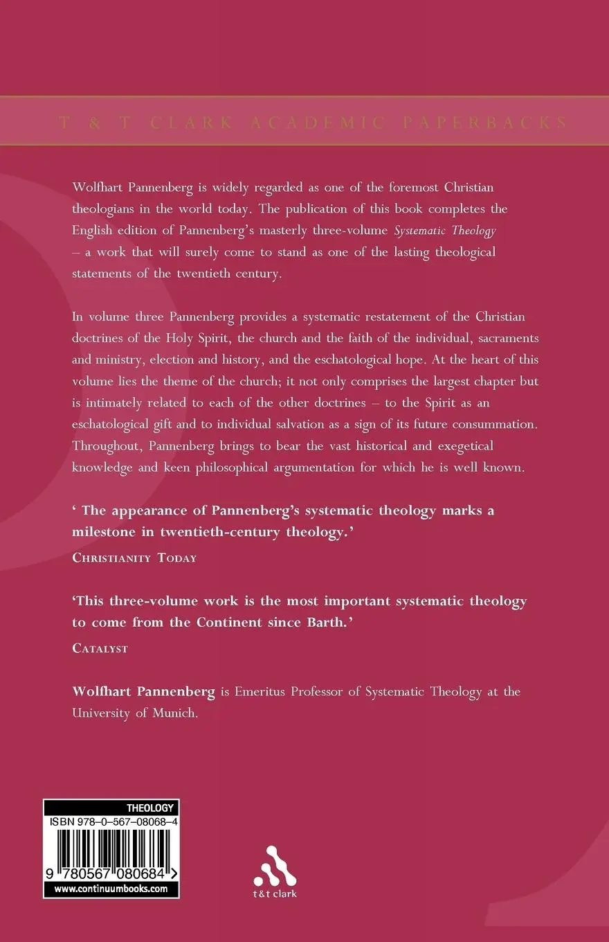 Rückseite: 9780567080684 | Systematic Theology Vol 3 | Wolfhart Pannenberg | Taschenbuch | 2004