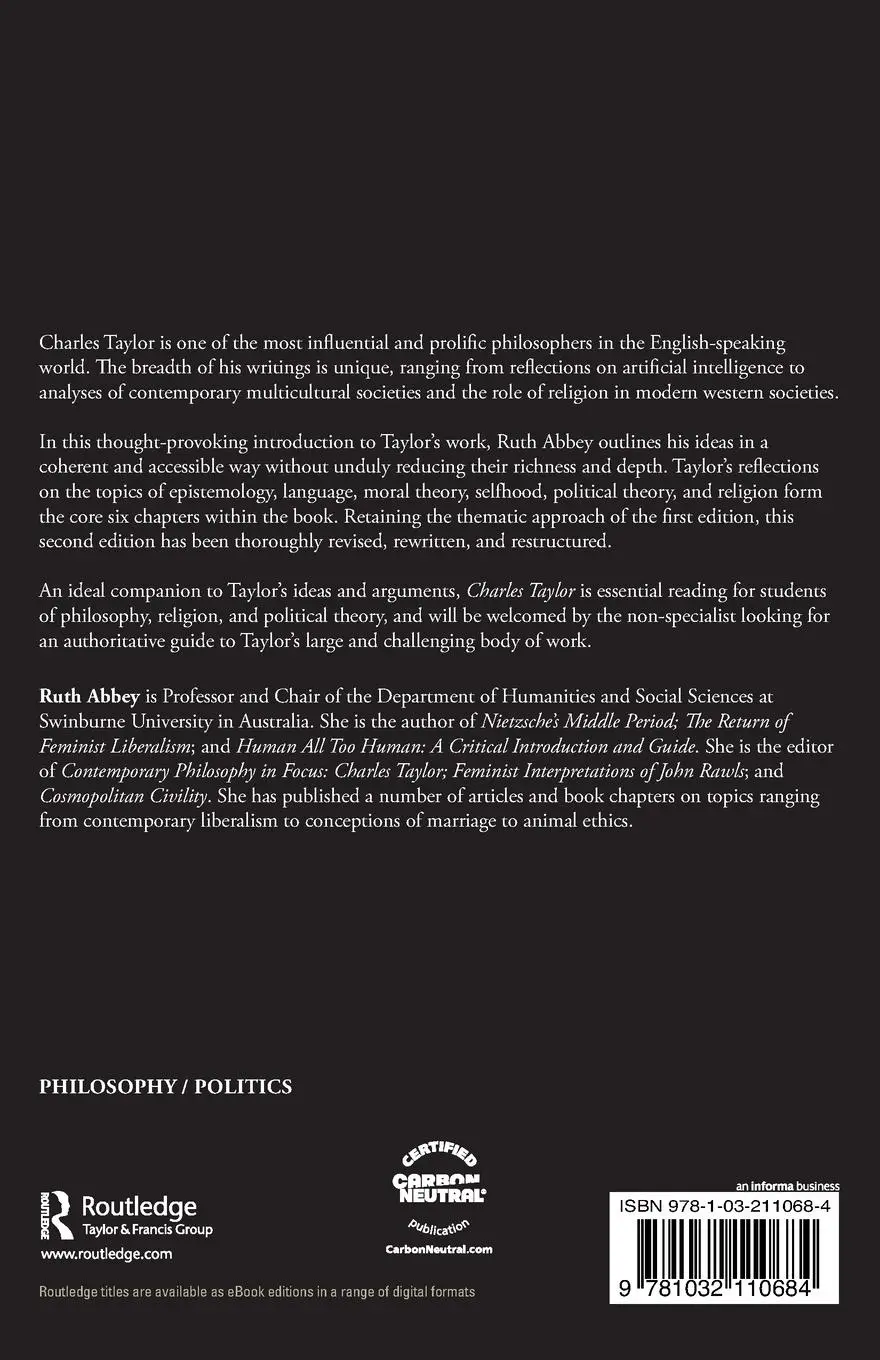 Rückseite: 9781032110684 | Charles Taylor | Ruth Abbey | Taschenbuch | Englisch | 2023