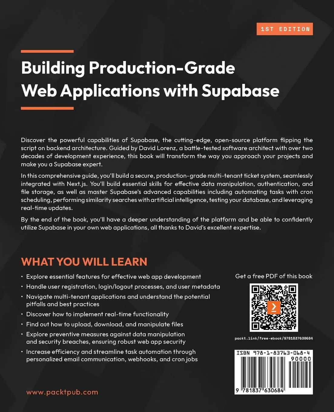 Rückseite: 9781837630684 | Building Production-Grade Web Applications with Supabase | Lorenz