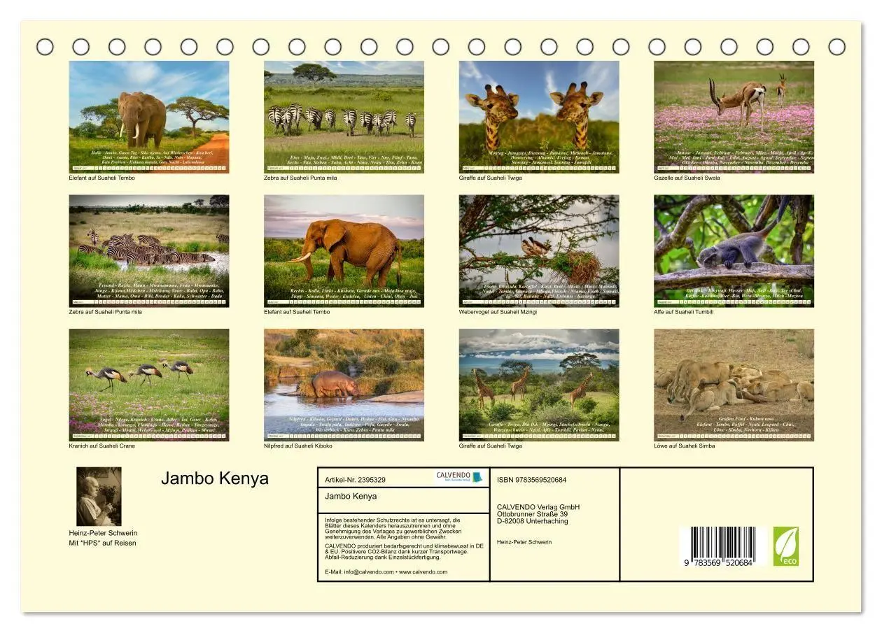Bild: 9783569520684 | Jambo Kenya (Tischkalender 2027 DIN A5 quer), CALVENDO Monatskalender