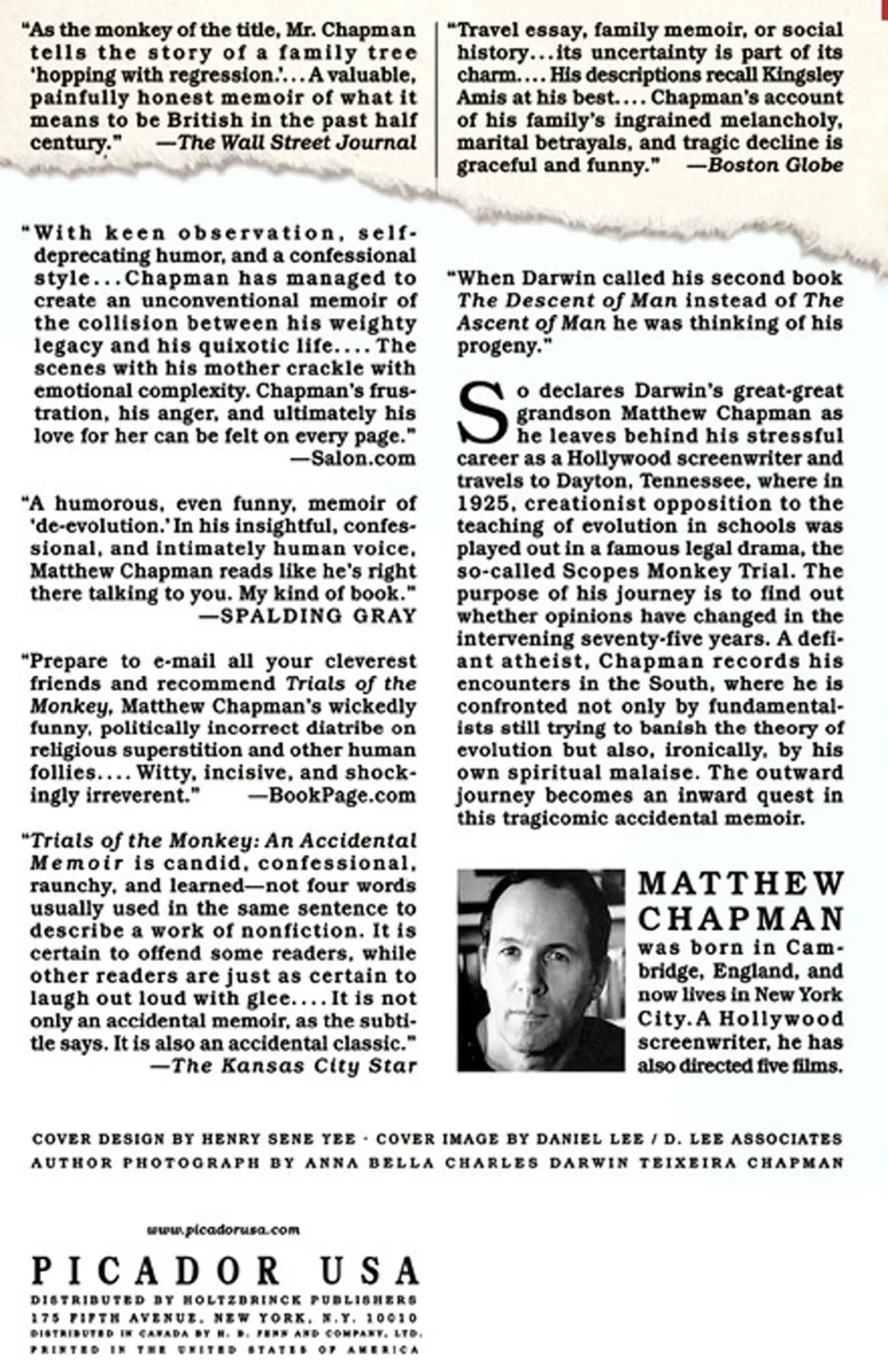 Rückseite: 9780312300784 | Trials of the Monkey | Matthew Chapman | Taschenbuch | Englisch | 2002