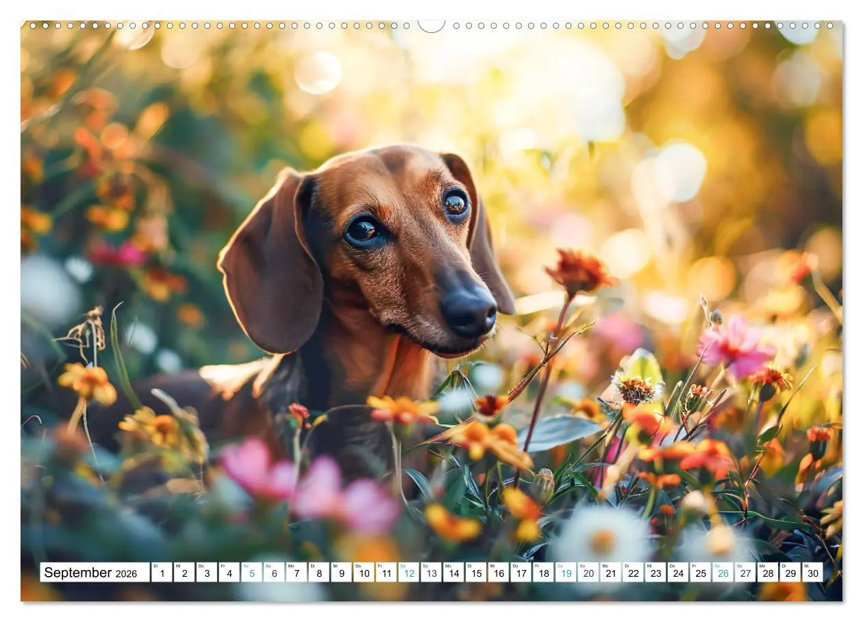 Bild: 9783457400784 | Zauberhafte Dackel (Wandkalender 2026 DIN A2 quer), CALVENDO...